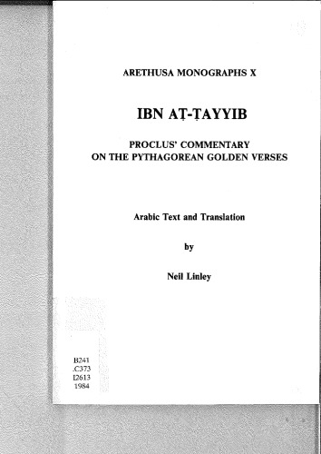 Proclus’ Commentary on the Pythagorean Golden Verses