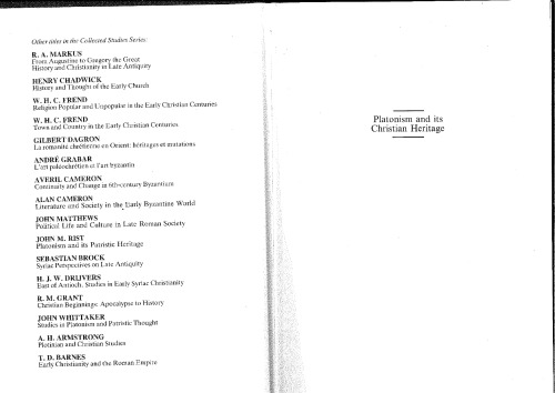 Platonism and its Christian Heritage