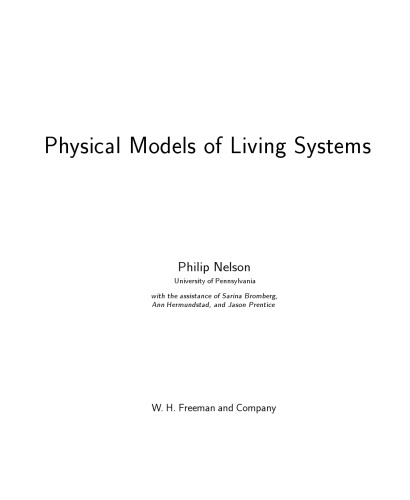 Physical Models of Living Systems