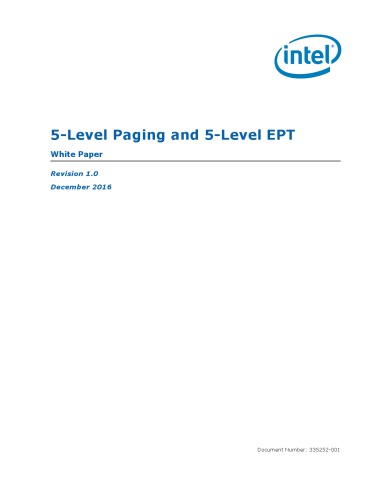 5-Level Paging and 5-Level EPT White Paper