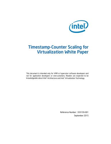 Timestamp-Counter Scaling for Virtualization White Paper
