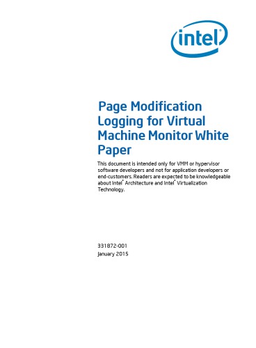 Page Modification Logging for Virtual Machine Monitor White Paper