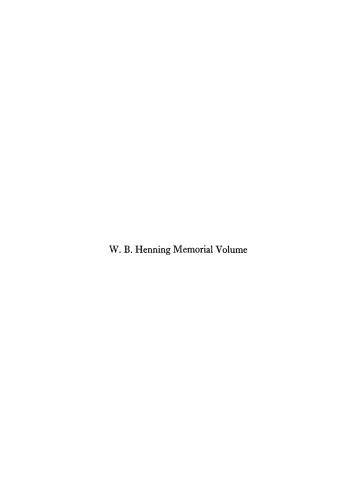 W. B. Henning Memorial Volume