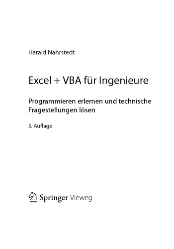 Excel + VBA für Ingenieure
