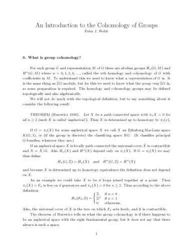 An Introduction to the Cohomology of Groups [Lecture notes]