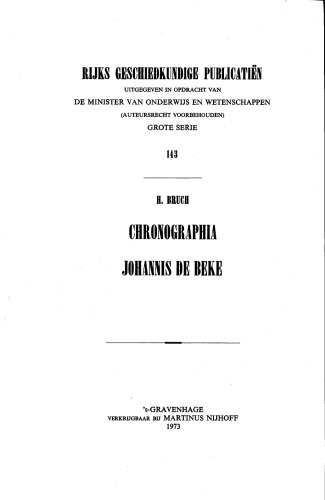 Chronographia Johannis de Beke