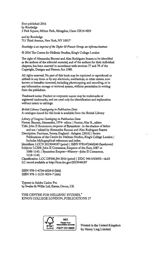 John II Komnenos, Emperor of Byzantium: In the shadow of father and son