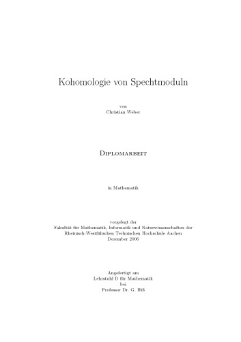 Kohomologie von Spechtmoduln [thesis]