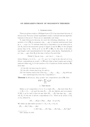 On Bidigare’s proof of Solomon’s theorem [expository notes]