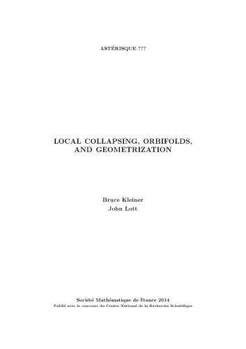 Local Collapsing, Orbifolds, and Geometrization