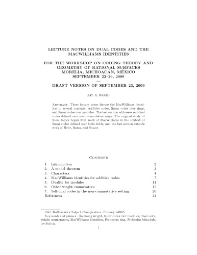Lecture notes on the MacWilliams identities and self-dual codes over non-commutative rings [Lecture notes]