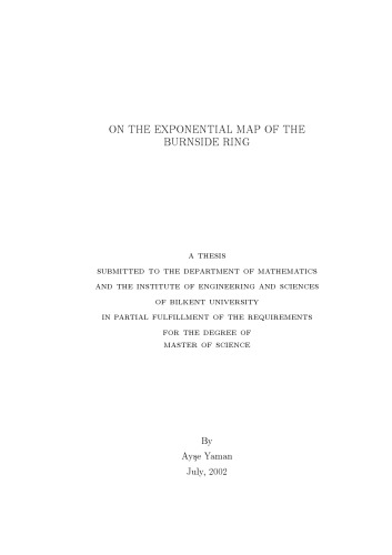 On the exponential map of the Burnside ring [Master thesis]
