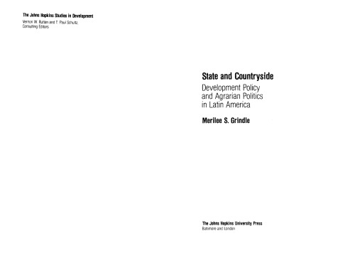 State and Countryside: Development Policy and Agrarian Politics in Latin America