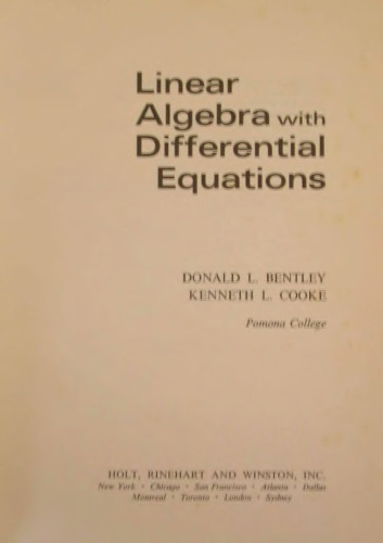 Linear algebra with differential equations