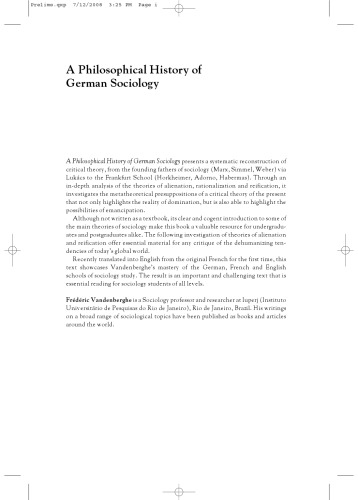 A Philosophical History of German Sociology
