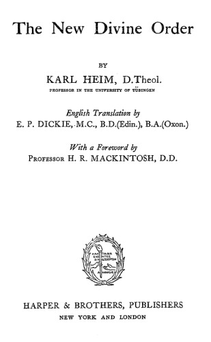 The New Divine Order