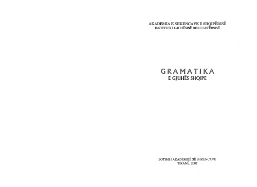 Gramatika e gjuhës shqipe