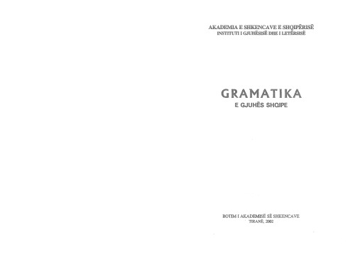 Gramatika e gjuhës shqipe