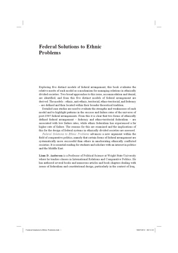 Federal Solutions to Ethnic Problems: Accommodating Diversity
