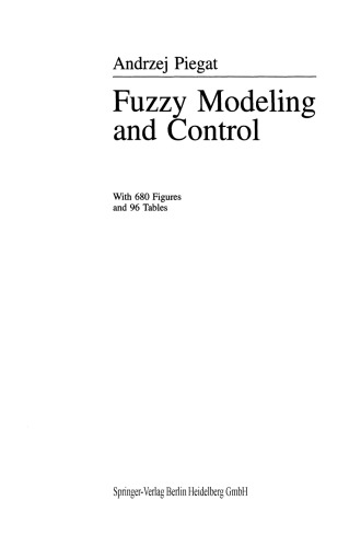 Fuzzy Modeling and Control