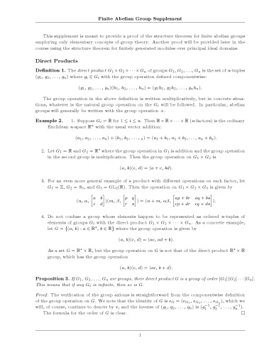 Finite Abelian Group Supplement [expository notes]