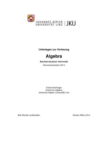 Algebra [Lecture notes]