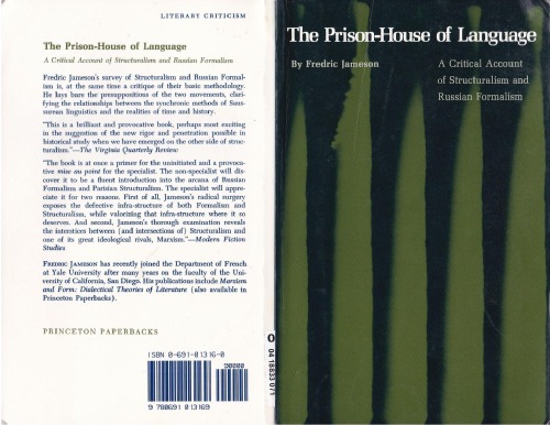 The Prison-House of Language: A Critical Account of Structuralism and Russian Formalism