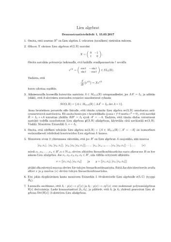 Lien algebrat [Lecture notes]