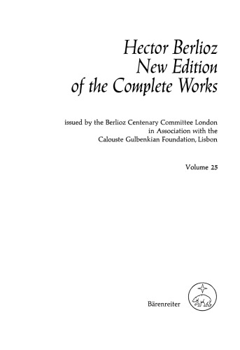 Catalogue of the works of Hector Berlioz