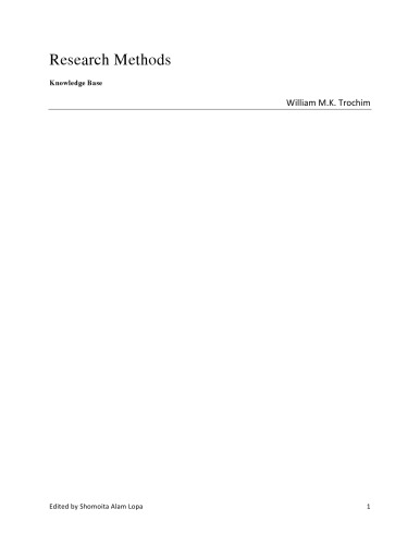 Research Methods Knowledge Base