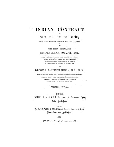 Indian Contract and Specific Relief Acts