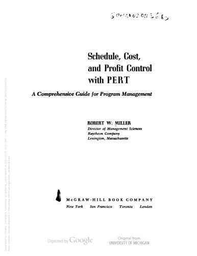 Schedule, cost, and profit control with PERT: a comprehensive guide for program management