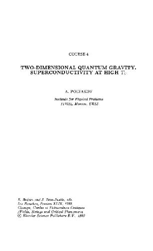 2D Quantum Gravity and SC at high Tc