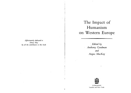 Impact of Humanism on Western Europe During the Renaissance, The