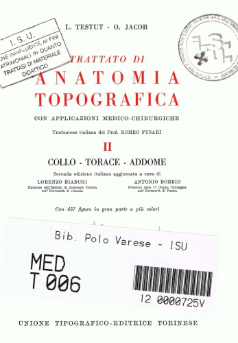 Trattato di anatomia topografica con aplicazioni medico chirurgiche
