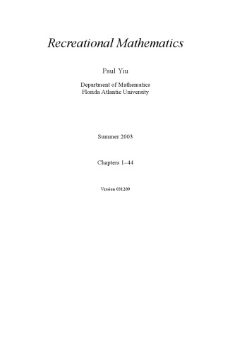 Recreational Mathematics