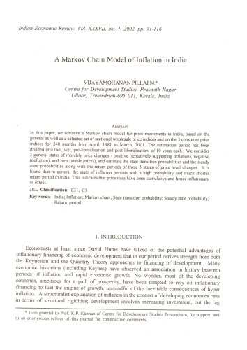 A Markov Chain Model of Inflation