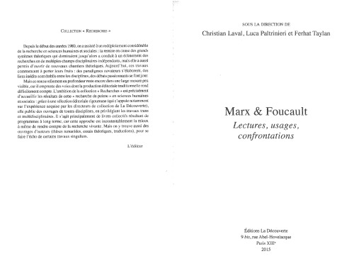 Marx & Foucault.  Lectures, usages, confrontations