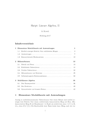 Lineare Algebra II [Lecture notes]