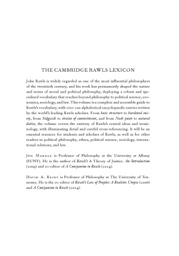 The Cambridge Rawls lexicon