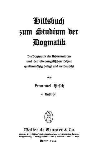 Hilfsbuch zum Studium der Dogmatik