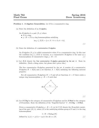 Grad Algebra II: Math 762 [Lecture notes]