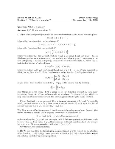 What is ADE? [draft, two chs. only]