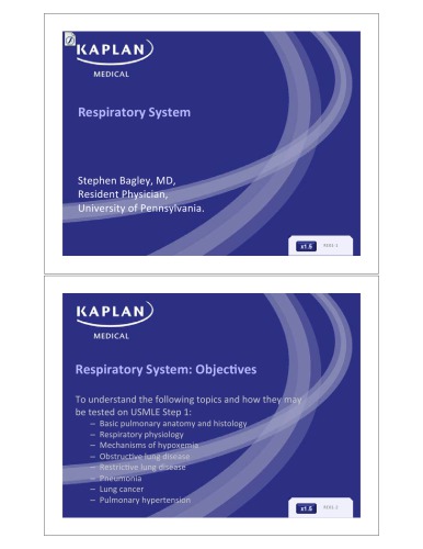 Kaplan High-Yield Respiratory System
