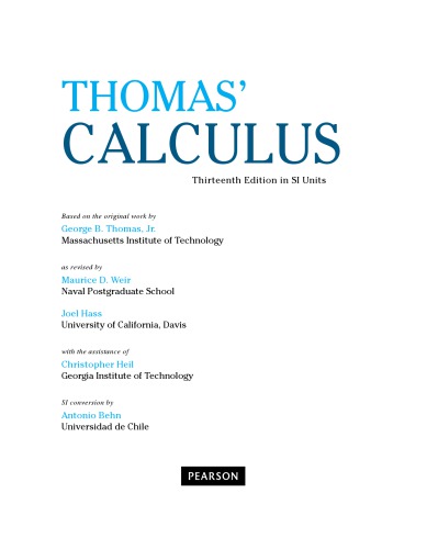 Thomas Calculus in SI Units