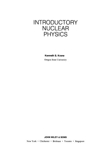 Introductory Nuclear Physics