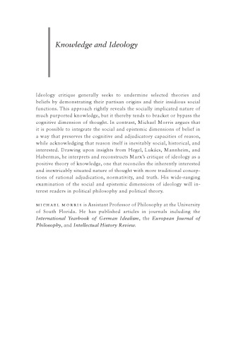 Knowledge and Ideology: The Epistemology of Social and Political Critique