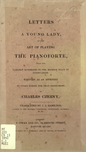 Letters to a young lady, on the art of playing the pianoforte