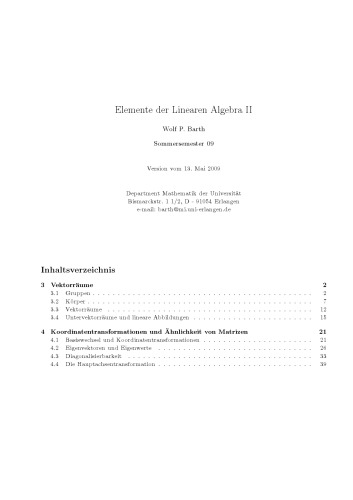Elemente der Linearen Algebra II [Lecture notes]