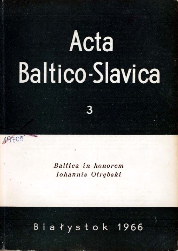 Acta Baltico-Slavica T. 3.